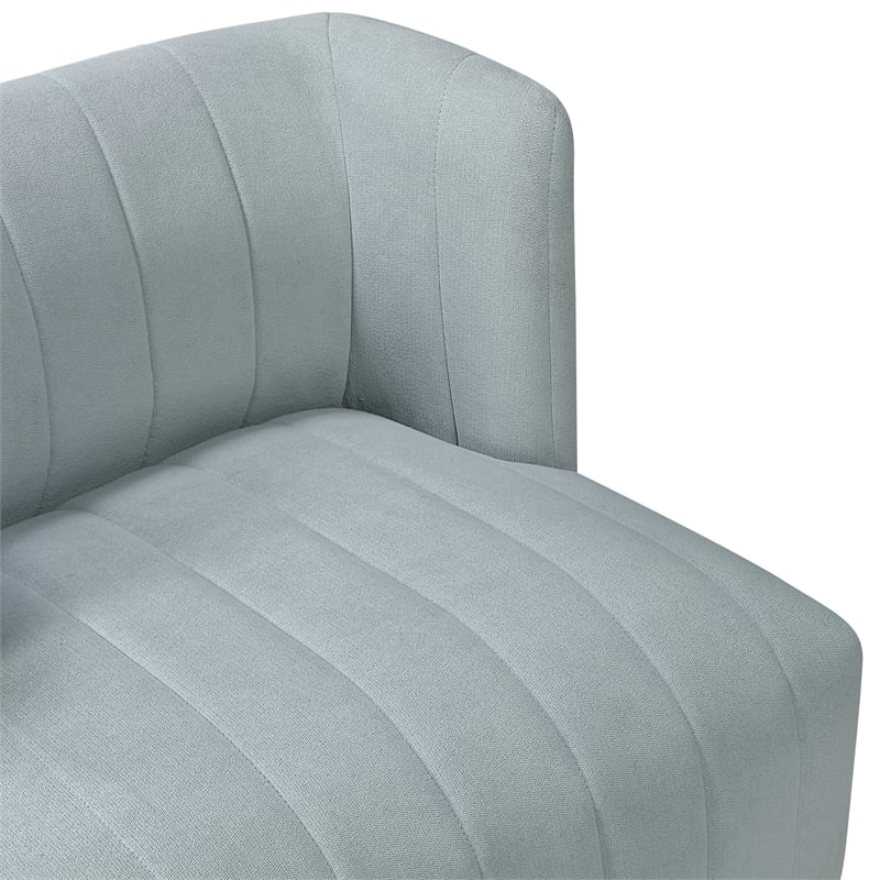 Lexicon Joyce Textured Fabric Swivel Chair in Aqua Blue