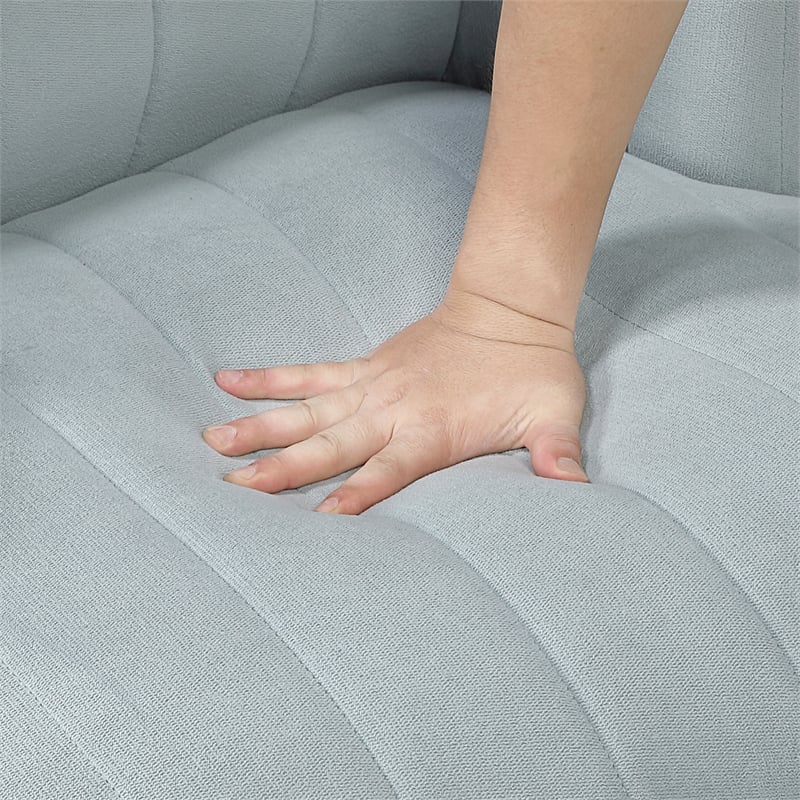 Lexicon Joyce Textured Fabric Swivel Chair in Aqua Blue