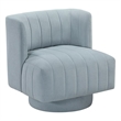 Lexicon Joyce Textured Fabric Swivel Chair in Aqua Blue