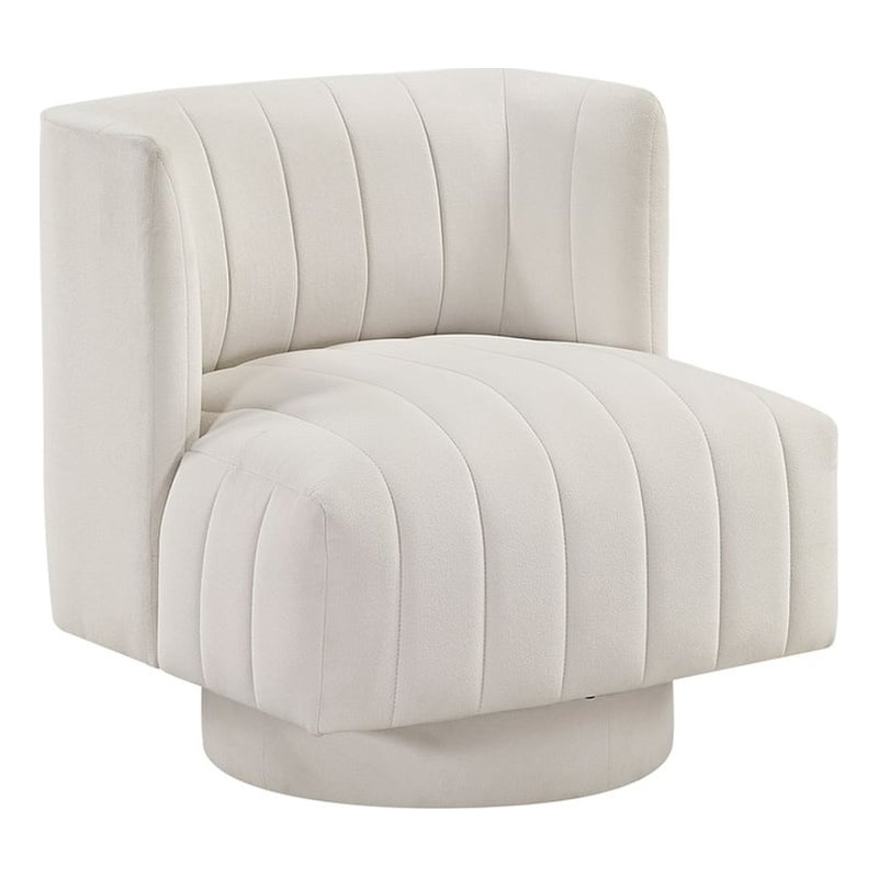 Lexicon Joyce Textured Fabric Swivel Chair in Beige