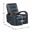 Lexicon Margot Faux leather Swivel Glider Reclining Chair in Dark Blue