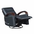 Lexicon Margot Faux leather Swivel Glider Reclining Chair in Dark Blue