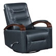 Lexicon Margot Faux leather Swivel Glider Reclining Chair in Dark Blue
