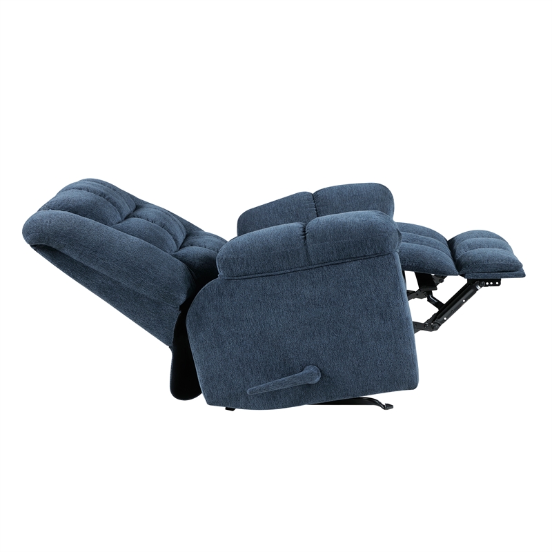Lexicon Baldwin Chenille Rocker Reclining Chair in Blue
