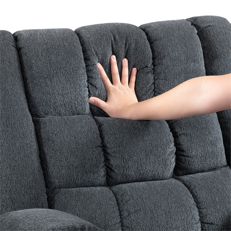 Lexicon Baldwin Chenille Rocker Reclining Chair in Gray