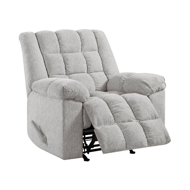 Lexicon Baldwin Chenille Rocker Reclining Chair in Light Gray