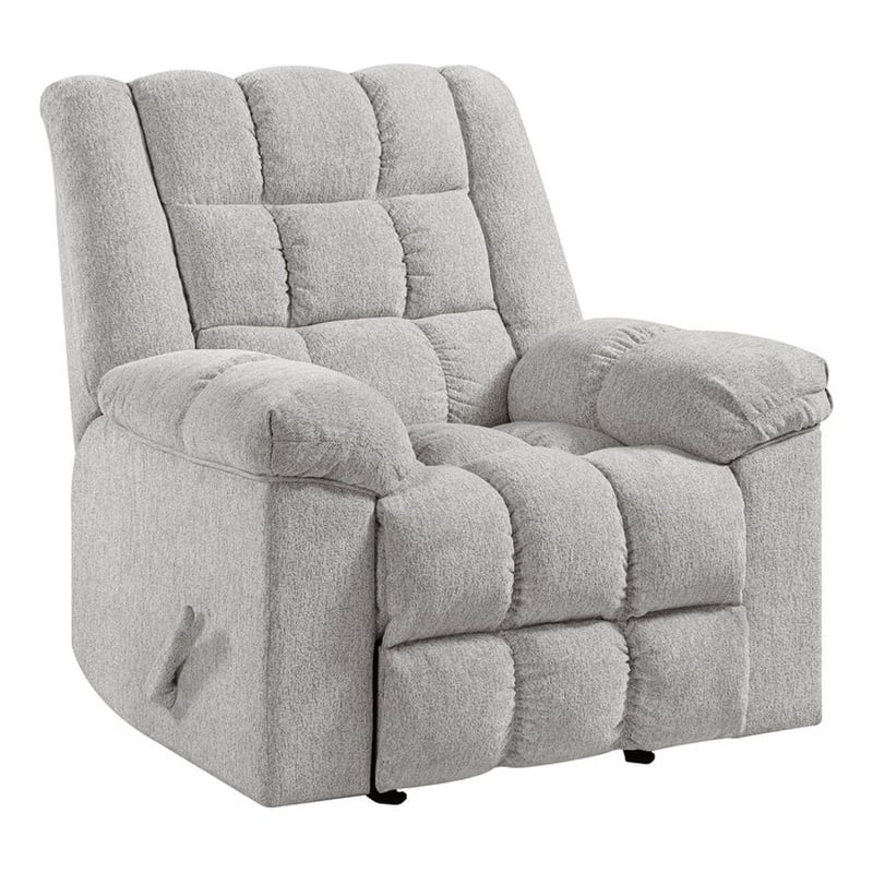 Lexicon Baldwin Chenille Rocker Reclining Chair in Light Gray