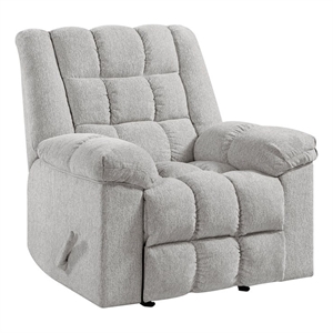 Lexicon Baldwin Chenille Rocker Reclining Chair in Light Gray