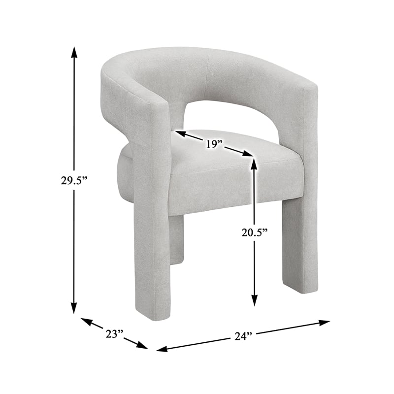 Lexicon Marais Boucle Dining Chairs - Set of 2 in Light Gray