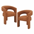 Lexicon Marais Boucle Fabric Dining Chairs - Set of 2 in Orange