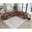 Lexicon Sutton Leather 6-Piece Modular Power Reclining Sectional in Brown