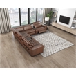 Lexicon Sutton Leather 7-Piece Modular Power Reclining Sectional in Brown
