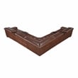 Lexicon Sutton Leather 7-Piece Modular Power Reclining Sectional in Brown