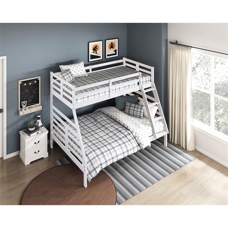 Lexicon Darden Pine Wood Twin/Full Bunk Bed in White