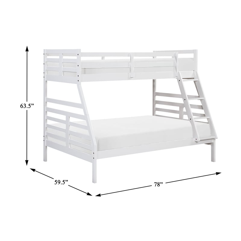 Lexicon Darden Pine Wood Twin/Full Bunk Bed in White