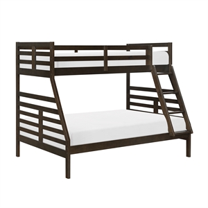 Lexicon Darden Pine Wood Twin/Full Bunk Bed in Dark Brown