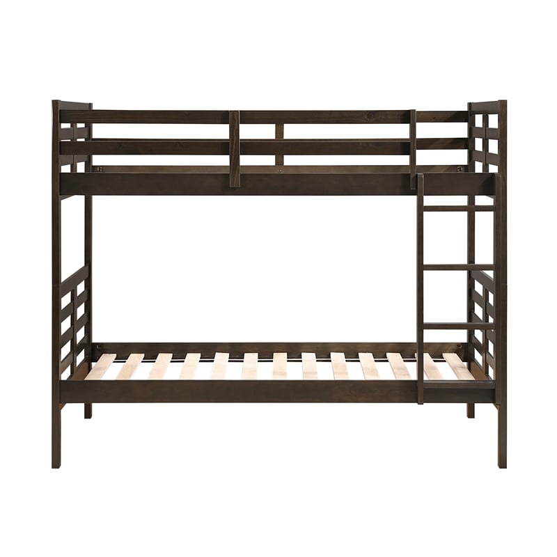 Lexicon Darden Pine Wood Twin/Twin Bunk Bed in Dark Brown Finish