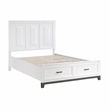 Lexicon Garretson Solid Wood QN Pltfm Bed in White & Metallic Gray Finish