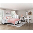 Lexicon Garretson Solid Wood QN Pltfm Bed in White & Metallic Gray Finish