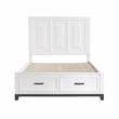 Lexicon Garretson Solid Wood QN Pltfm Bed in White & Metallic Gray Finish