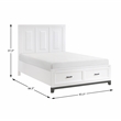 Lexicon Garretson Solid Wood QN Pltfm Bed in White & Metallic Gray Finish