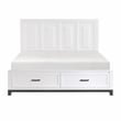 Lexicon Garretson Solid Wood EK Pltfm Bed in White and Metallic Gray Finish
