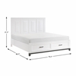 Lexicon Garretson Solid Wood CK Pltfm Bed in White and Metallic Gray Finish