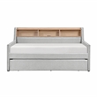 Lexicon Baxter Textured Fabric Daybed with Trundle in Light Gray