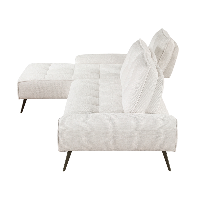 Lexicon Dominic Chenille 2-Piece Sectional with Left Chaise in Beige