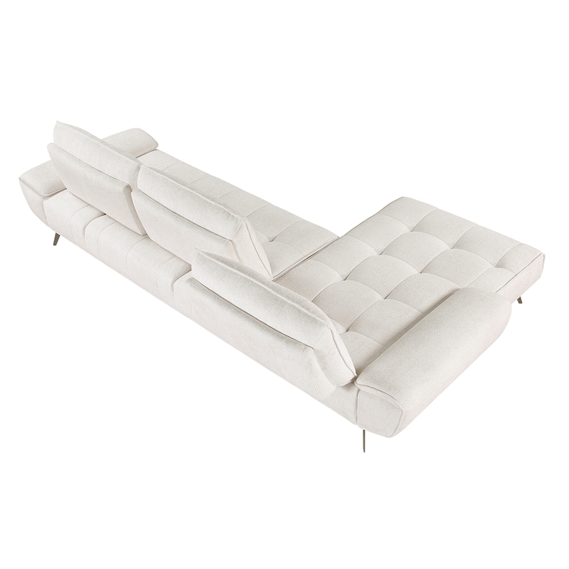 Lexicon Dominic Chenille 2-Piece Sectional with Left Chaise in Beige