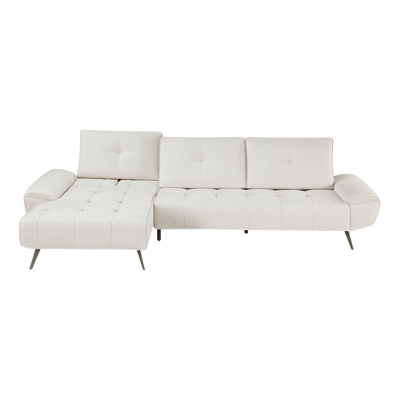 Lexicon Dominic Chenille 2-Piece Sectional with Left Chaise in Beige