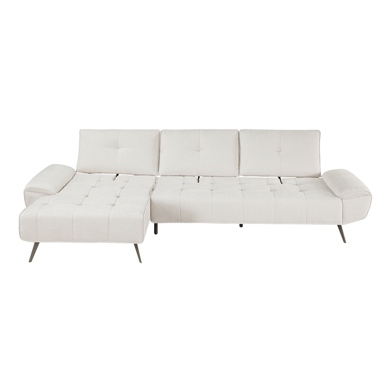 Lexicon Dominic Chenille 2-Piece Sectional with Left Chaise in Beige