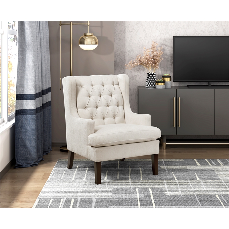 Lexicon Quent Textured Accent Chair in Beige