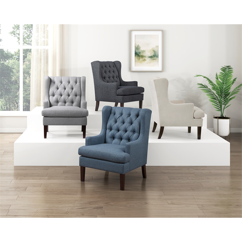 Lexicon Quent Textured Accent Chair in Blue