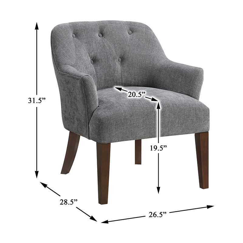 Lexicon Rebecca Textured Fabric Accent Chair in Charcoal