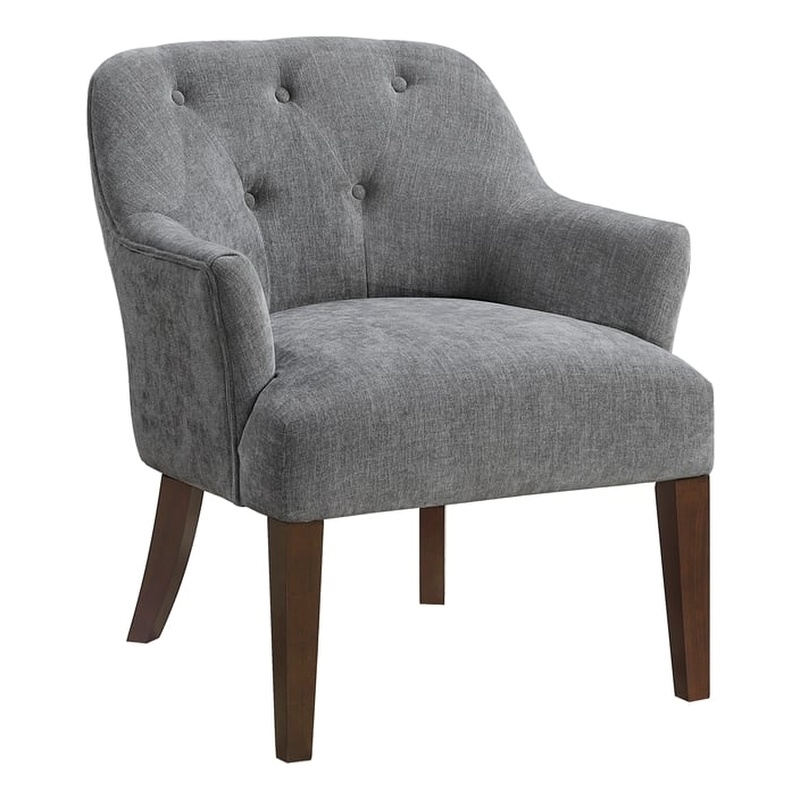 Lexicon Rebecca Textured Fabric Accent Chair in Charcoal