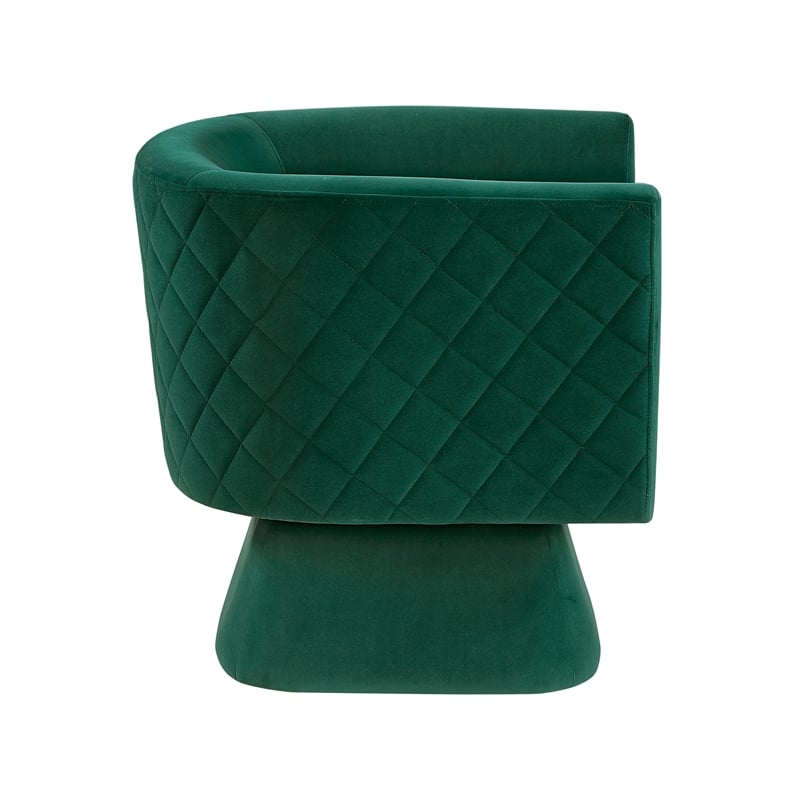 Lexicon Candace Velvet Swivel Chair in Green