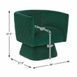 Lexicon Candace Velvet Swivel Chair in Green