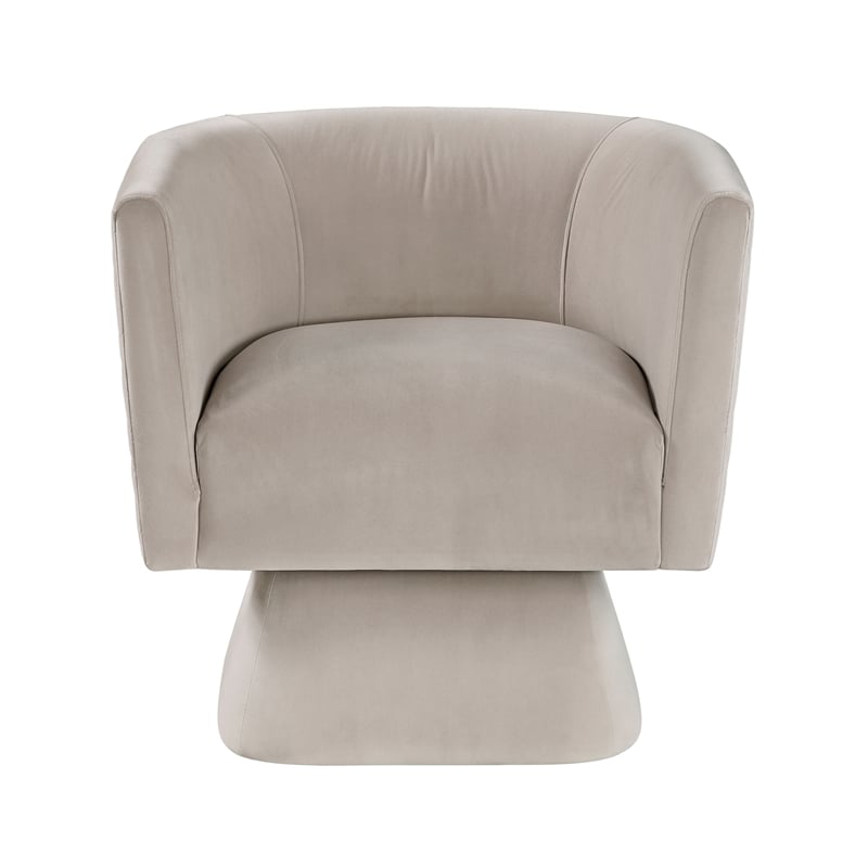 Lexicon Candace Velvet Swivel Chair in Taupe