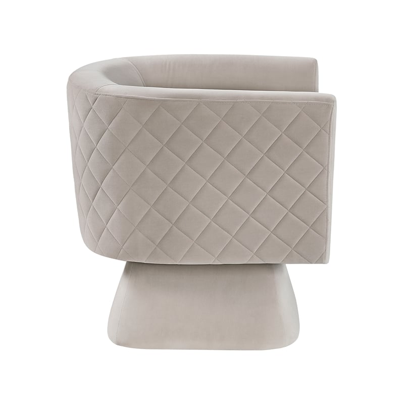 Lexicon Candace Velvet Swivel Chair in Taupe