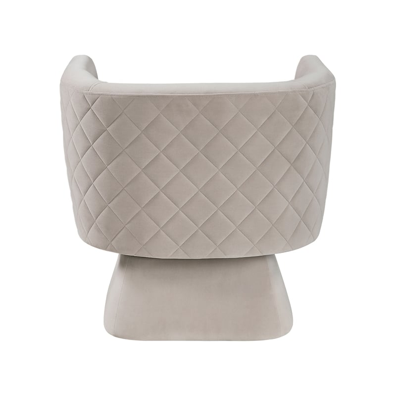 Lexicon Candace Velvet Swivel Chair in Taupe