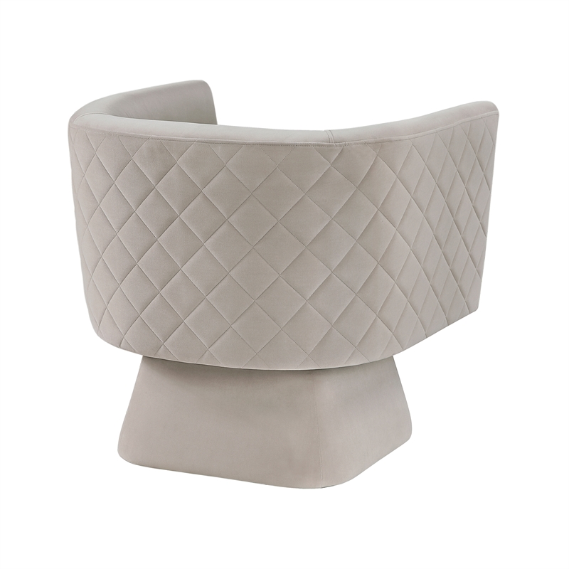 Lexicon Candace Velvet Swivel Chair in Taupe