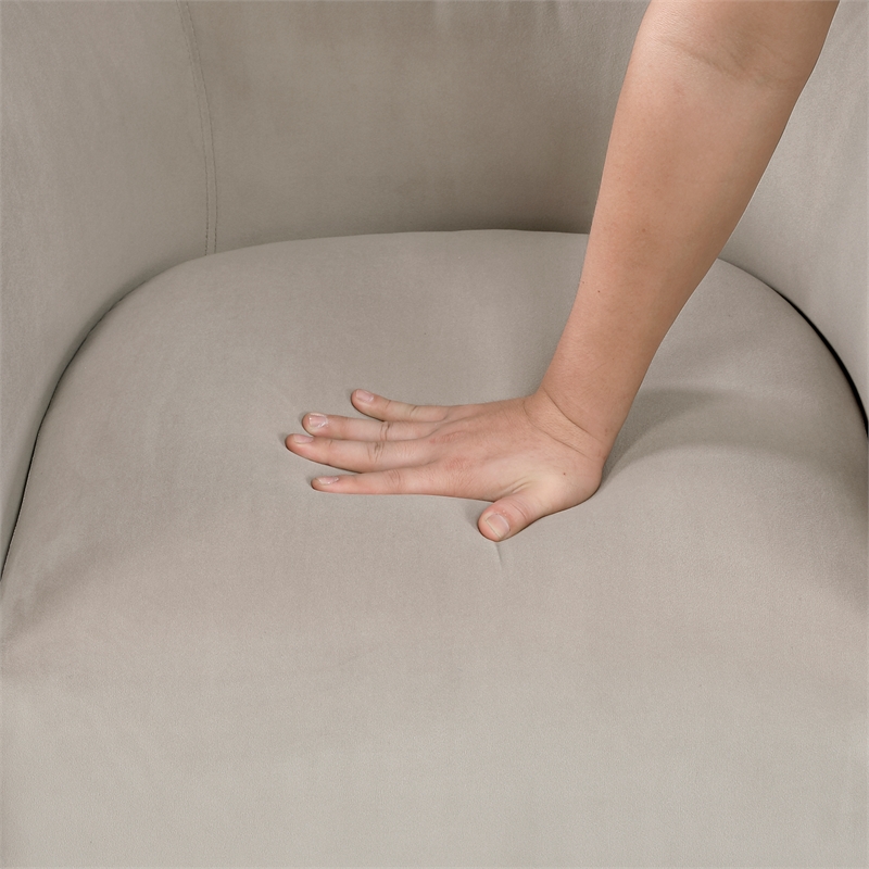 Lexicon Candace Velvet Swivel Chair in Taupe