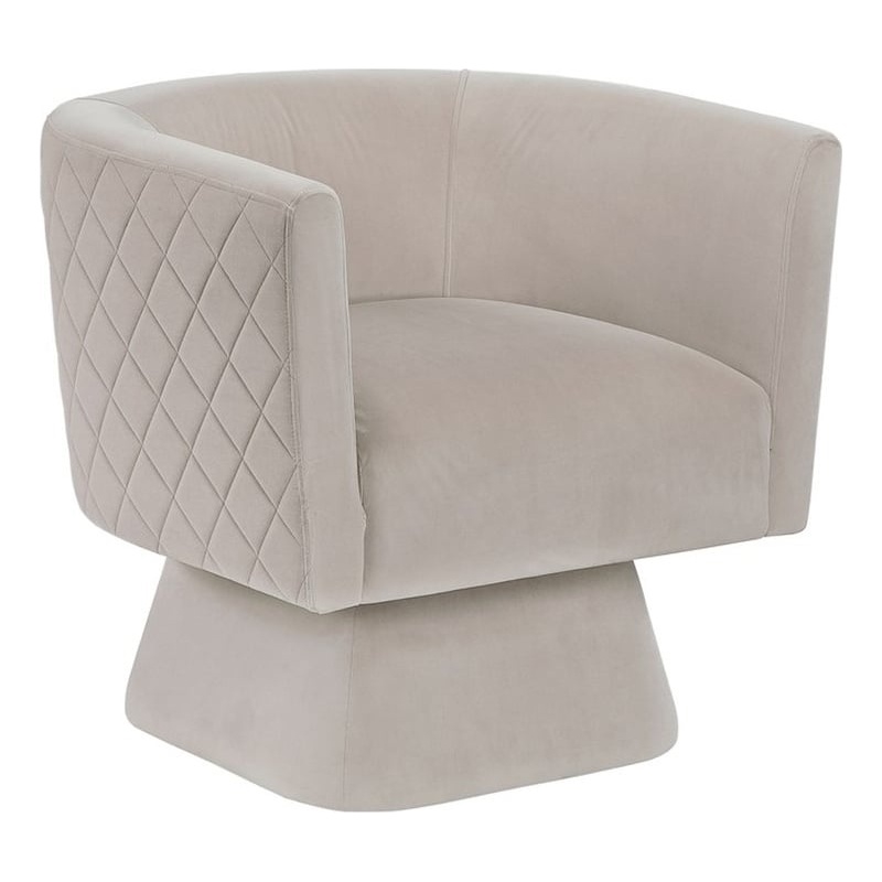 Lexicon Candace Velvet Swivel Chair in Taupe