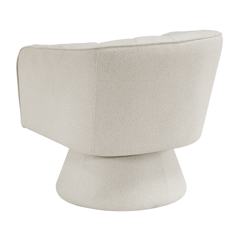 Lexicon Eve Boucle Swivel Chair in Beige