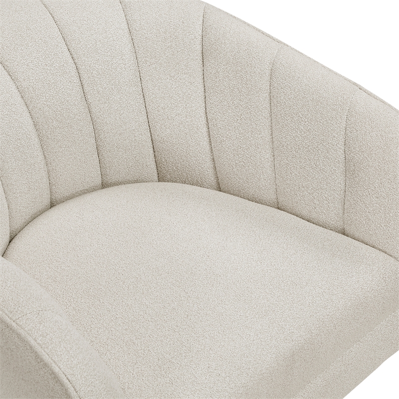 Lexicon Eve Boucle Swivel Chair in Beige
