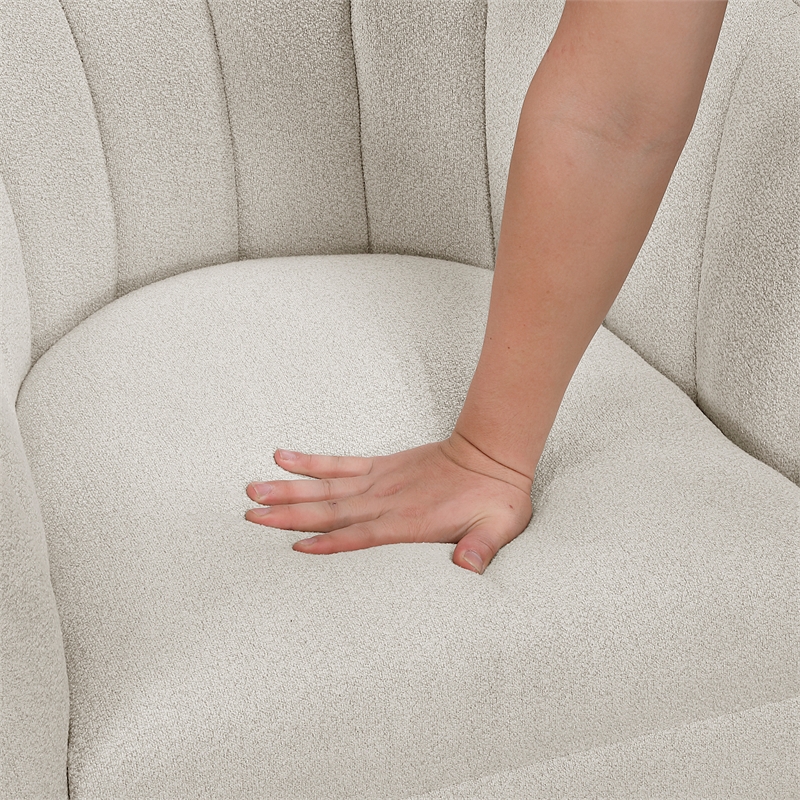 Lexicon Eve Boucle Swivel Chair in Beige
