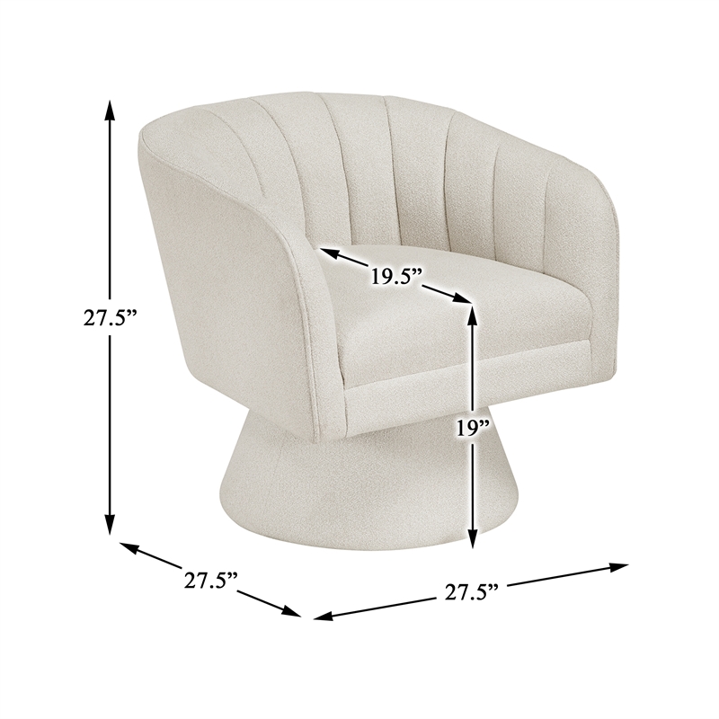 Lexicon Eve Boucle Swivel Chair in Beige