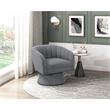 Lexicon Eve Boucle Fabric Swivel Chair in Dark Gray