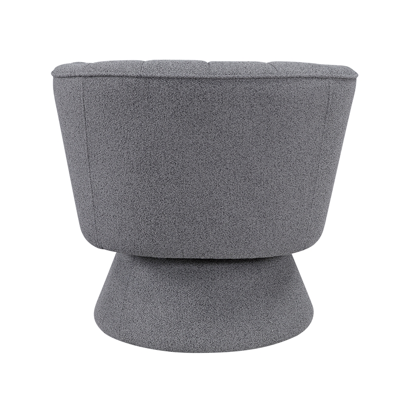 Lexicon Eve Boucle Fabric Swivel Chair in Dark Gray